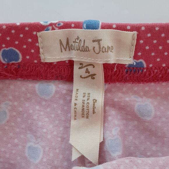 Matilda Jane Cortland Leggings Girls 4 Red Apple Ruffle Polka Dot Fall - Picture 4 of 9